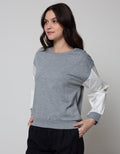 Details Sweatshirt With Combo Fabric