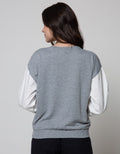 Details Sweatshirt With Combo Fabric