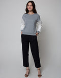 Details Sweatshirt With Combo Fabric