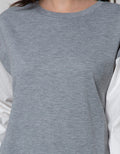 Details Sweatshirt With Combo Fabric