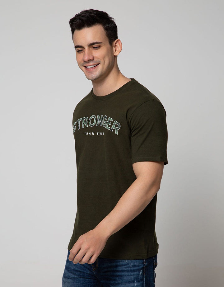 T Zone Short Sleeve T-Shirt Print Army Coll Stronger