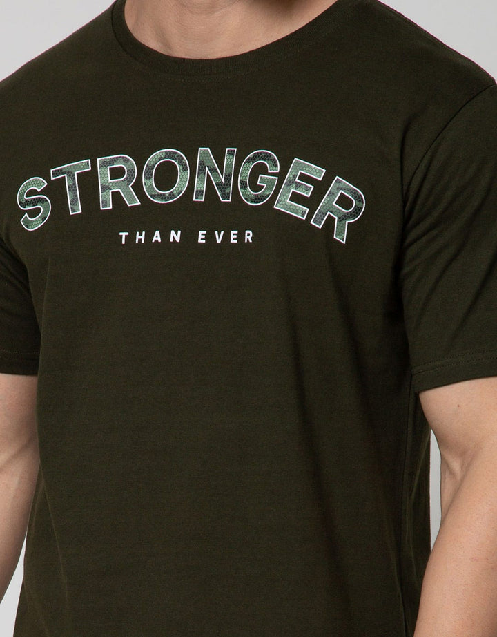 T Zone Short Sleeve T-Shirt Print Army Coll Stronger