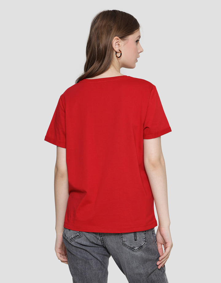Connexion Enzim Tangan Roll Up Kaos Lengan Pendek Wanita