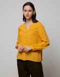 Connexion Long Sleeve Blouse Rayon Crinkle With Lace