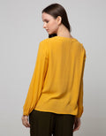 Connexion Long Sleeve Blouse Rayon Crinkle With Lace