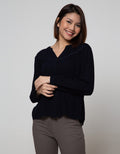 Connexion Long Sleeve Blouse Rayon Crinkle With Lace