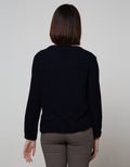 Connexion Long Sleeve Blouse Rayon Crinkle With Lace