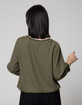 Connexion Blouse 78 Sleeve Vsc Combi Twill Tape Neck Hand