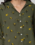 Connexion Long Sleeve Shirt Print Flower V-Neck