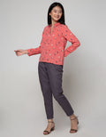 Connexion Long Sleeve Shirt Print Flower V-Neck