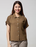 Connexion Short Sleeve Shirt Poly Texture With Horn Button