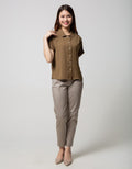 Connexion Short Sleeve Shirt Poly Texture With Horn Button