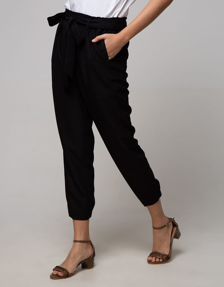 Connexion Ankle Pants With Half Elastic Hem Bottom