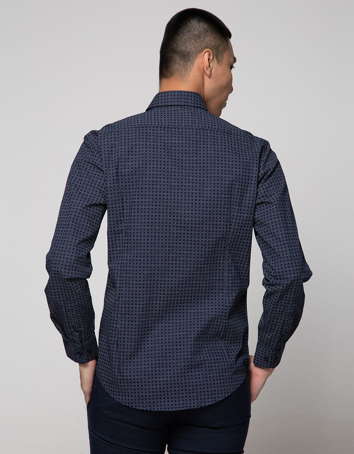 Cole Long Sleeve Shirt Print Us Slim Button Down