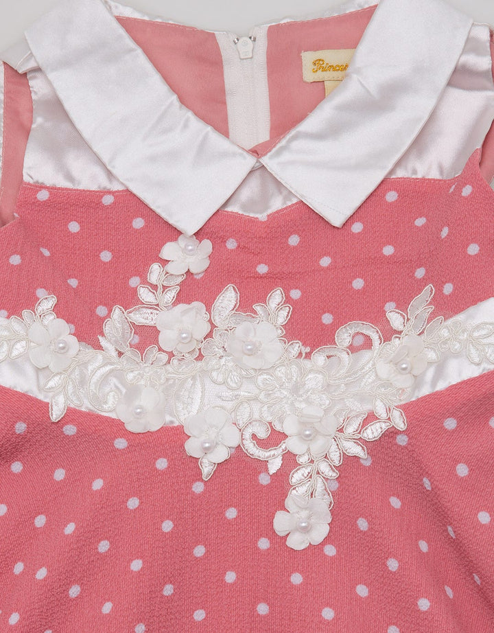 Princessa Flami Dress Baby Polkadot Collar