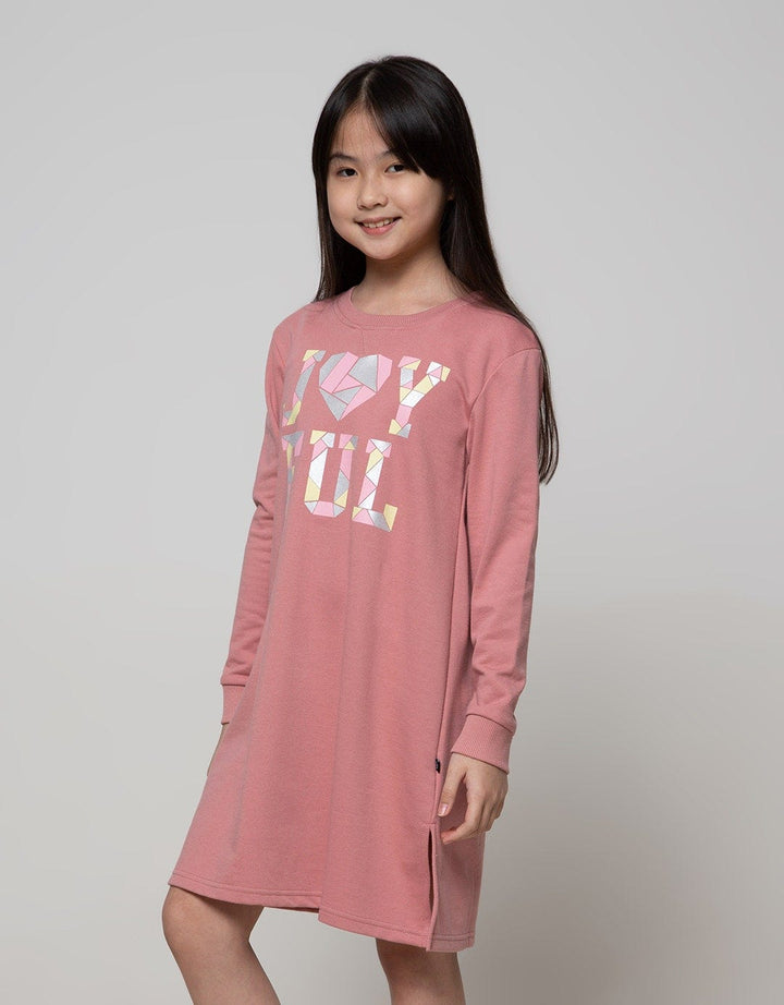 Nevada Long Sleeve Midi Dress Joyfull Silver Foil