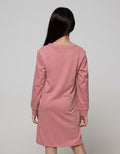 Nevada Long Sleeve Midi Dress Joyfull Silver Foil