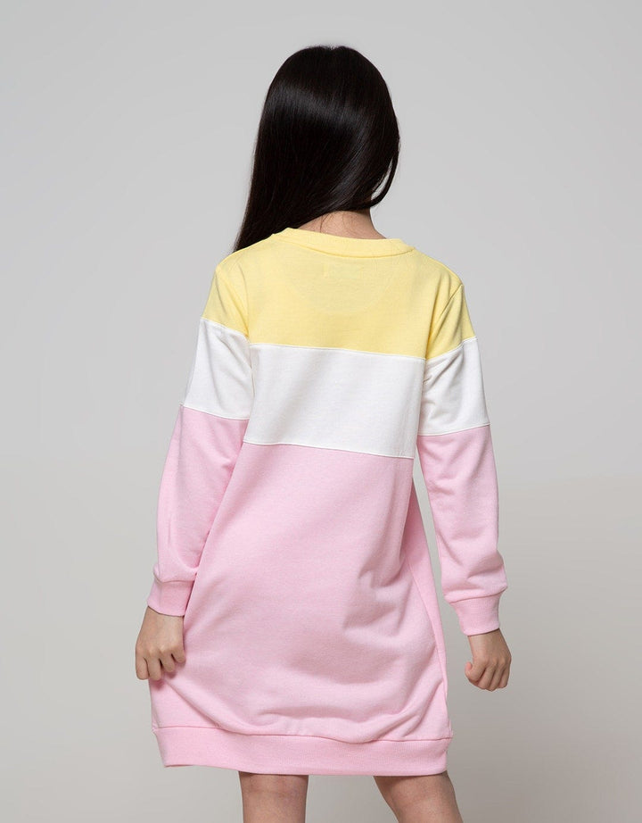 Nevada Long Sleeve Midi Dress Embroidered Towel Love Cut And Sewn