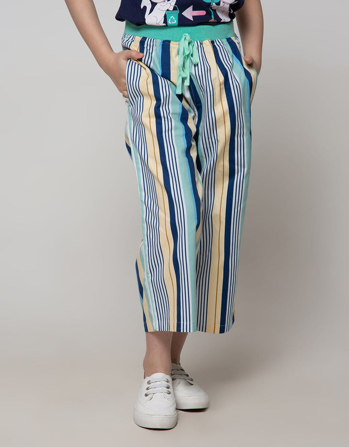 Nevada Long Pants Cullote With Stripes Print