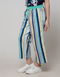 Nevada Long Pants Cullote With Stripes Print