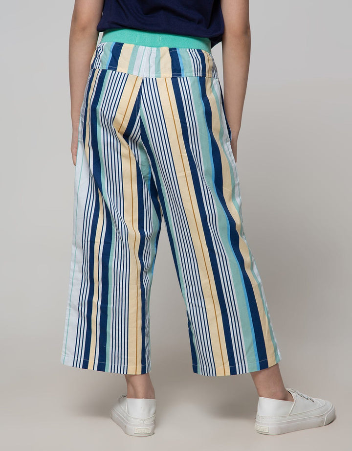 Nevada Long Pants Cullote With Stripes Print