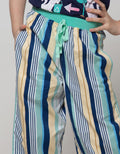 Nevada Long Pants Cullote With Stripes Print