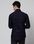 Stanley Adams Long Sleeve Shirt Stripe Black Slim Point Collar