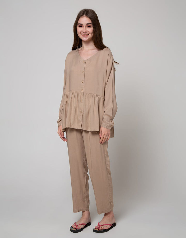 St. Yves Long Sleeve Pyjama Pants Plain Niaga