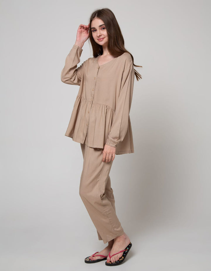 St. Yves Long Sleeve Pyjama Pants Plain Niaga