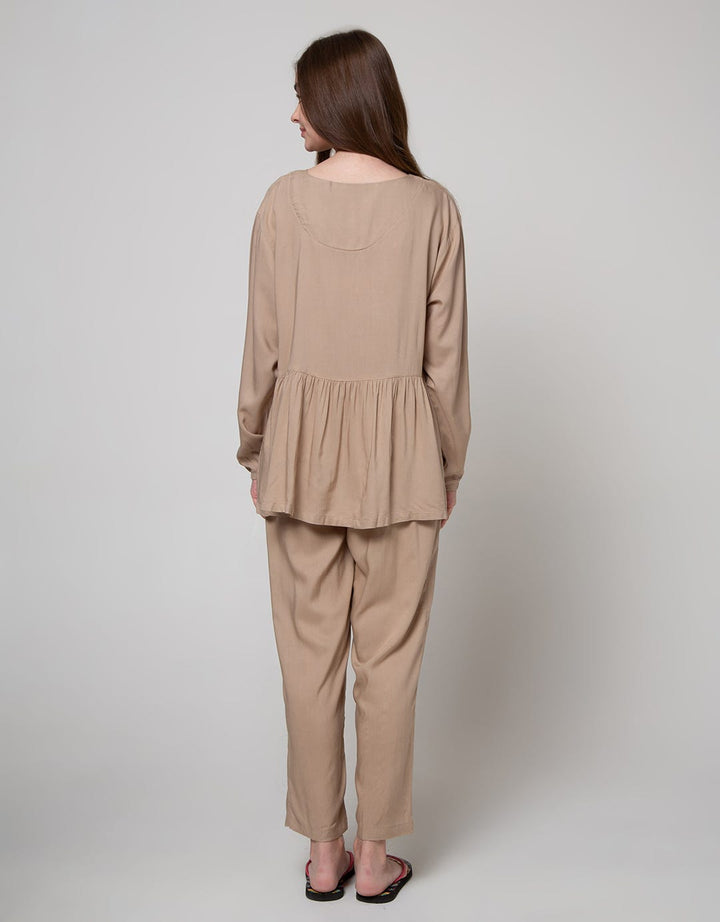 St. Yves Long Sleeve Pyjama Pants Plain Niaga