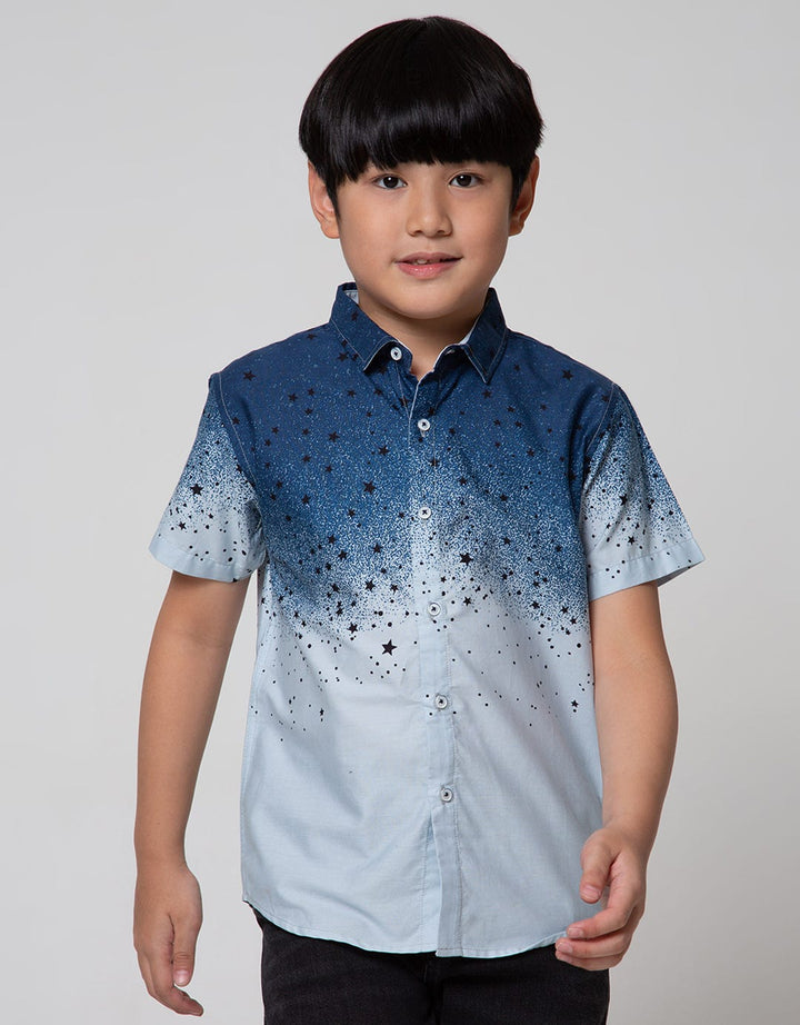 Aero Short Sleeve Shirt Full Print Regu Poplin Print Splash