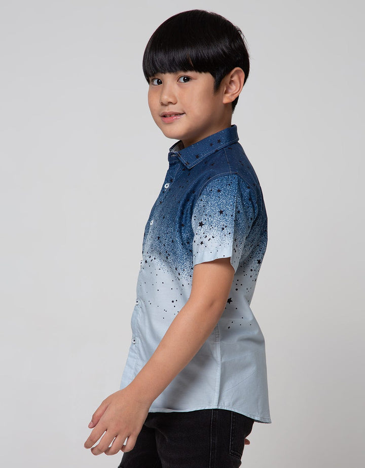 Aero Short Sleeve Shirt Full Print Regu Poplin Print Splash