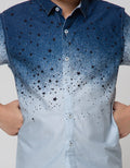 Aero Short Sleeve Shirt Full Print Regu Poplin Print Splash