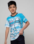 Aero Short Sleeve T-Shirt Full Print Tiedye Shark Attack