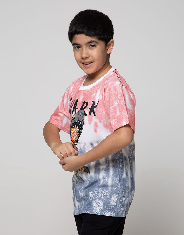 Aero Short Sleeve T-Shirt Full Print Regu Ombre Shark Onne