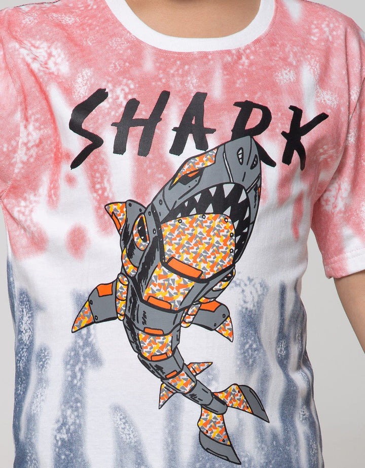 Aero Short Sleeve T-Shirt Full Print Regu Ombre Shark Onne