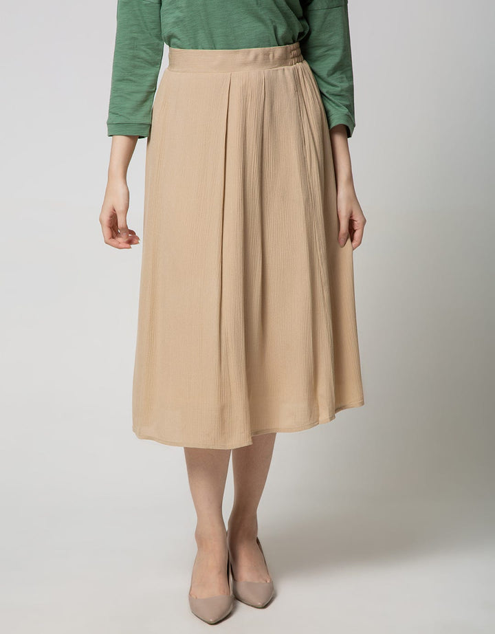 Connexion Midi Skirt Crinkle Rayon Slit Half