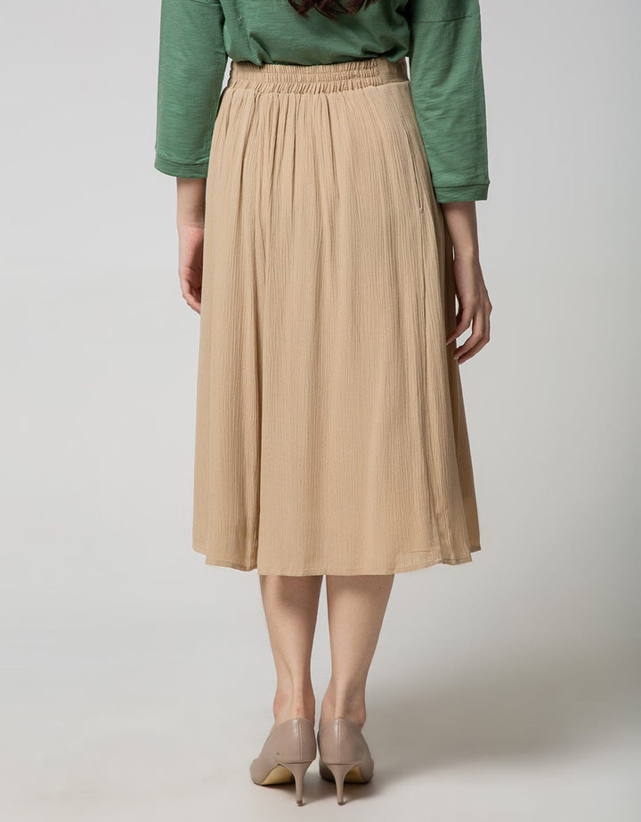 Connexion Midi Skirt Crinkle Rayon Slit Half