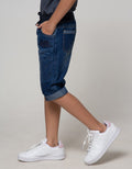 Little M Denim Short Rib Bordir Dino Whisker