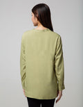 St. Yves Mom Long Sleeve Blouse Rayon V-neck
