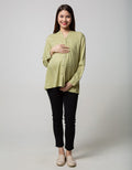 St. Yves Mom Long Sleeve Blouse Rayon V-neck