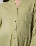 St. Yves Mom Long Sleeve Blouse Rayon V-neck