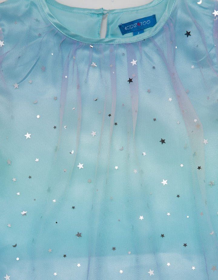 Kidz Too Short Sleeve Midi Dress Tile Rainbow