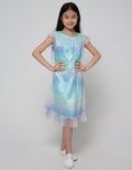 Kidz Too Short Sleeve Midi Dress Tile Rainbow