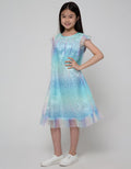 Kidz Too Short Sleeve Midi Dress Tile Rainbow