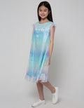 Kidz Too Short Sleeve Midi Dress Tile Rainbow