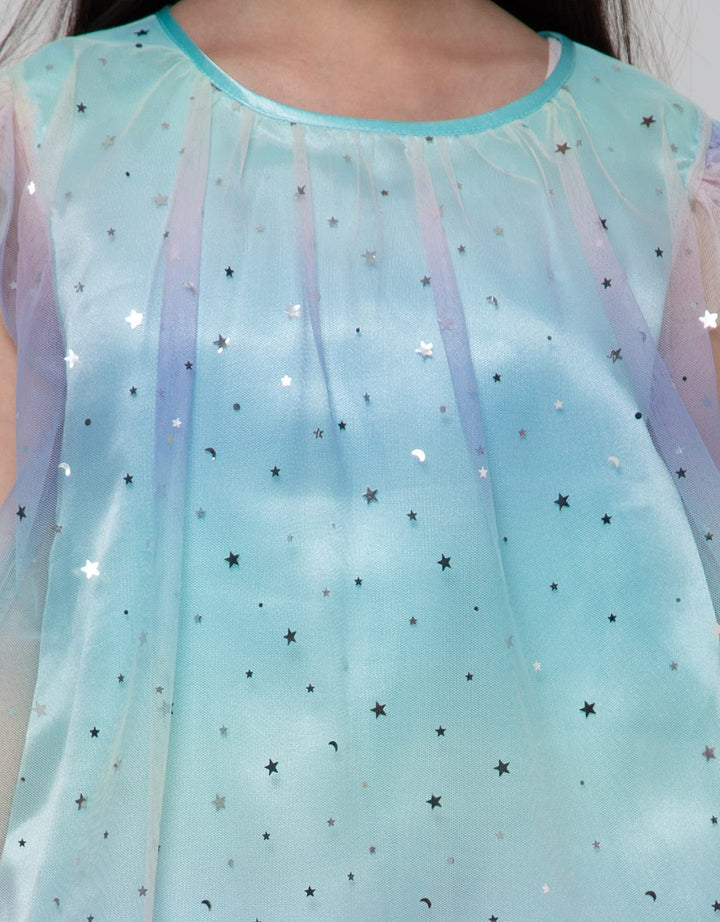 Kidz Too Short Sleeve Midi Dress Tile Rainbow