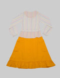 Kidz Too Long Sleeve Maxi Dress Modest Doby Stripes Fake