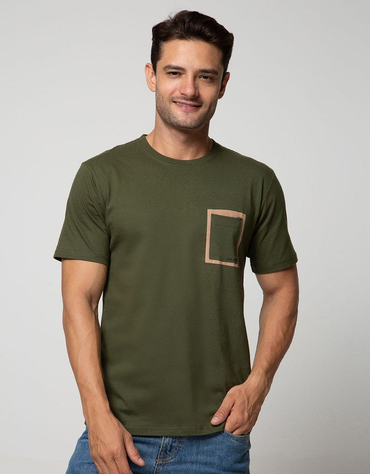 Details Short Sleeve T-Shirt Round Neck Pocket