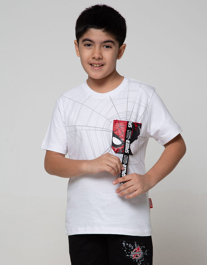 Marvel Spiderman Print Net Pocket Pull T-Shirt